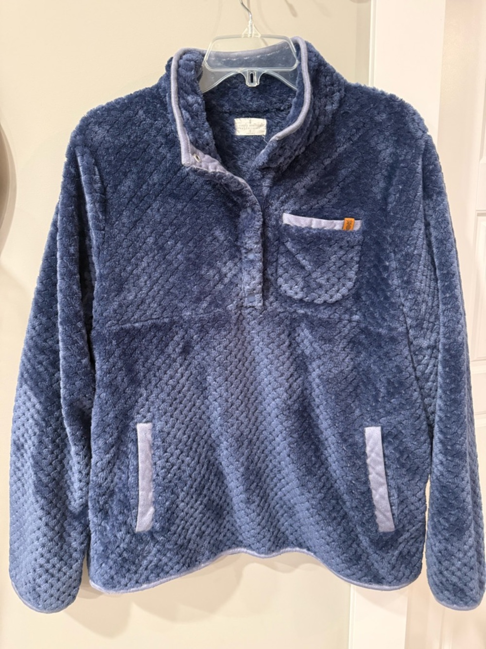 Simply Southern Cozy Navy Plush Quarter-Snap Pullover